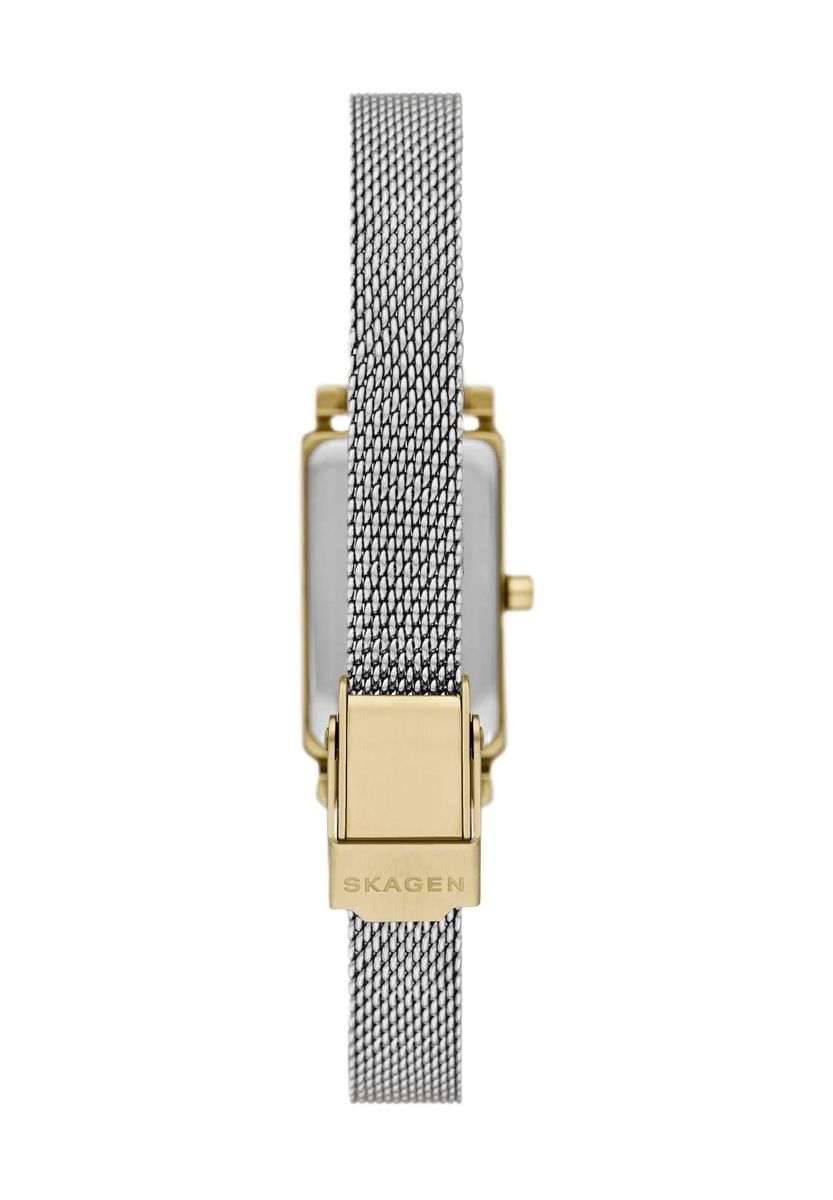Elegante rechteckige zweifarbige Armbanduhr