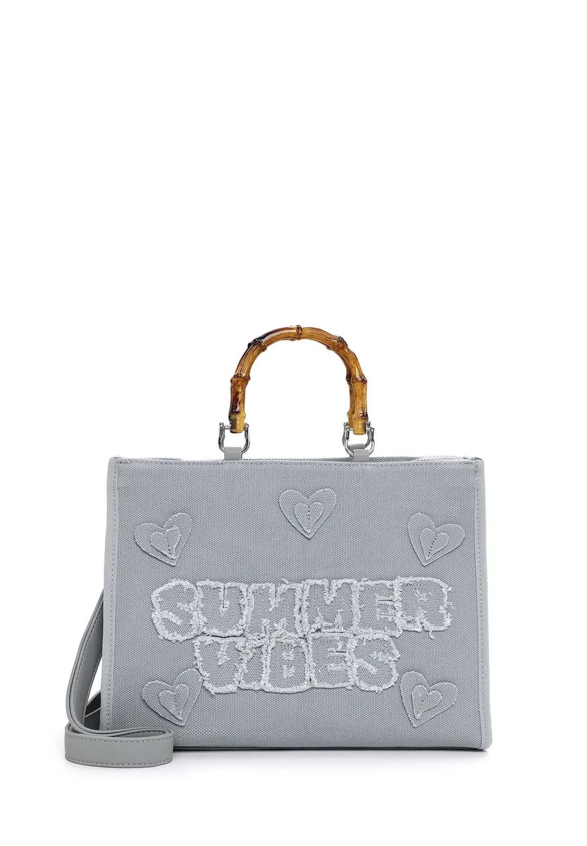 Canvas-Shopper mit Summer-Vibes-Stickerei