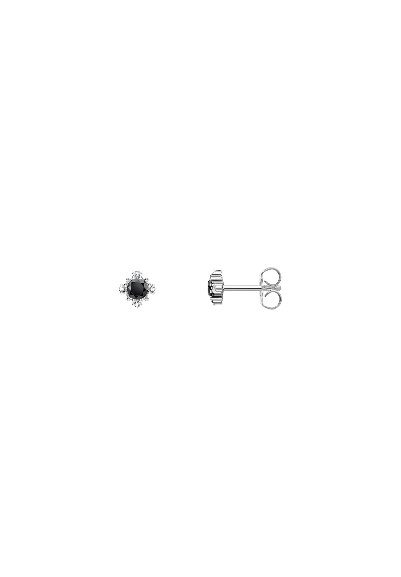 Vintage-Inspirierte Schwarze Zirkonia-Ohrstecker