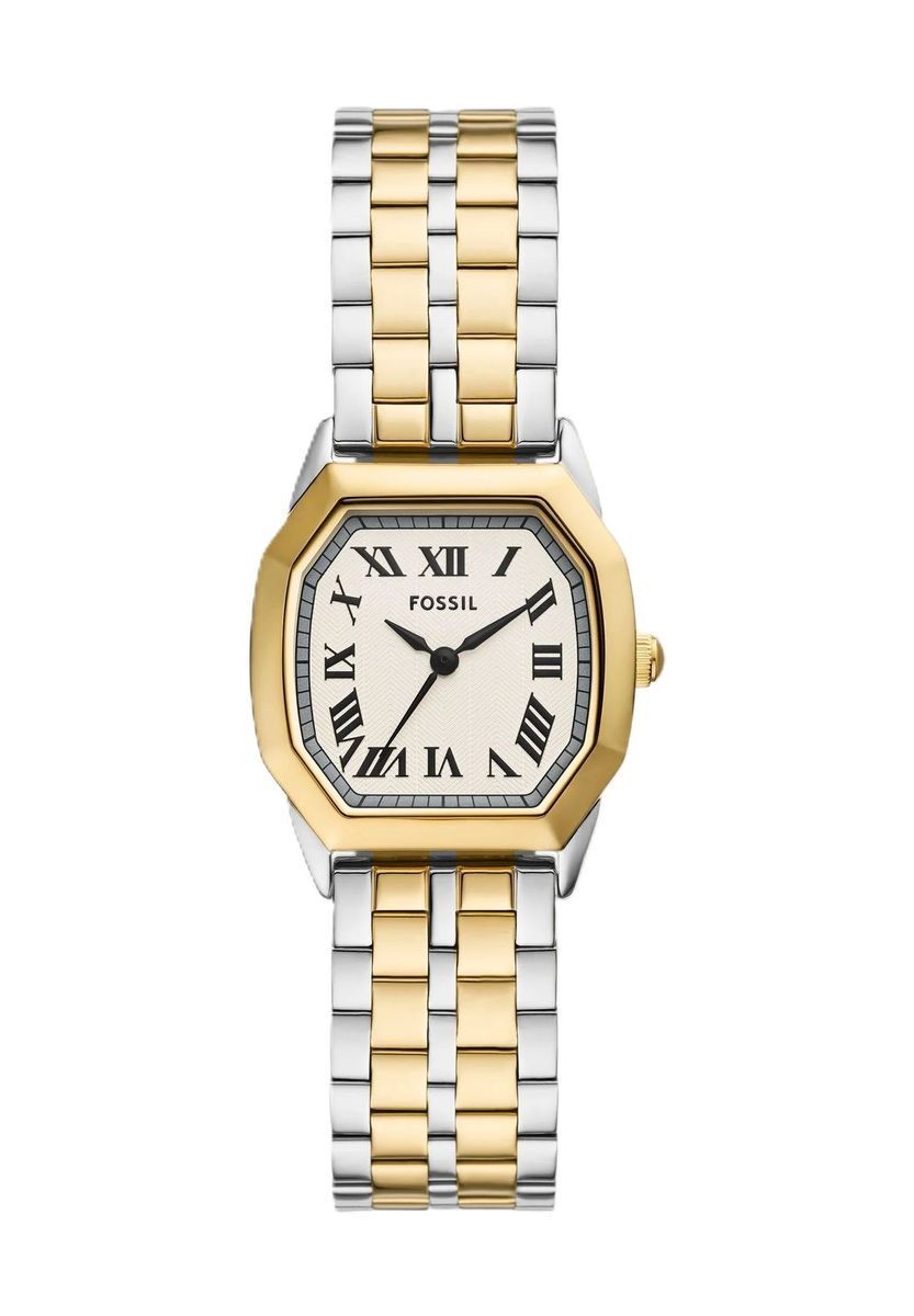 Klassische achteckige zweifarbige Armbanduhr