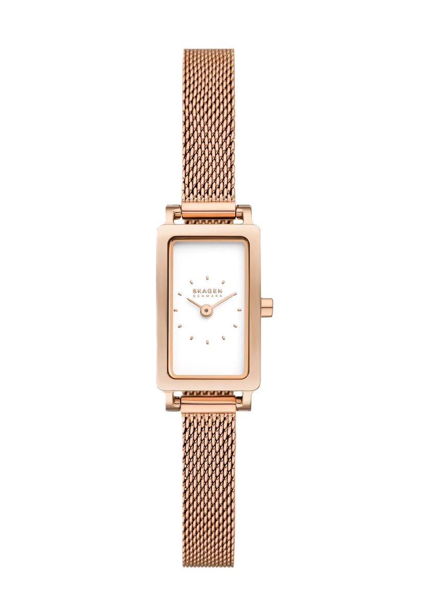Minimalistische rechteckige Mesh-Armbanduhr