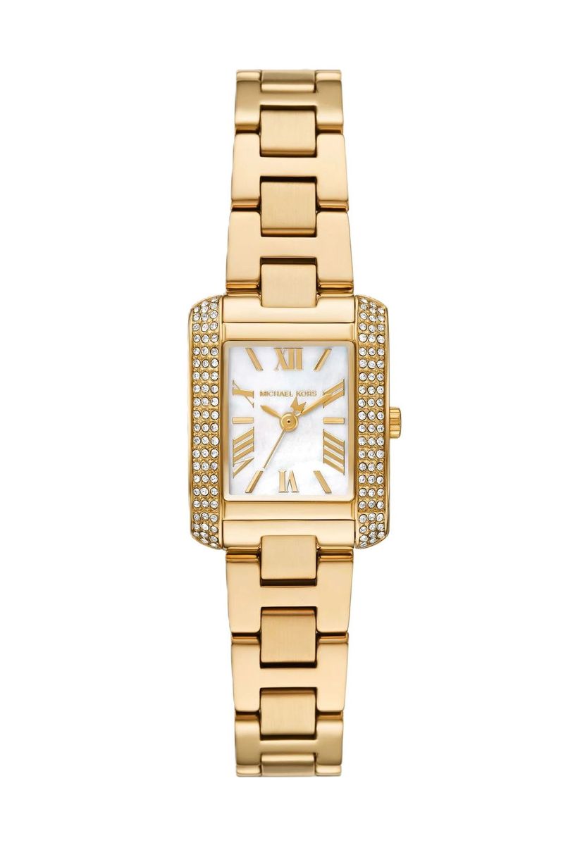 Elegante rechteckige Uhr mit Pavé-Lünette