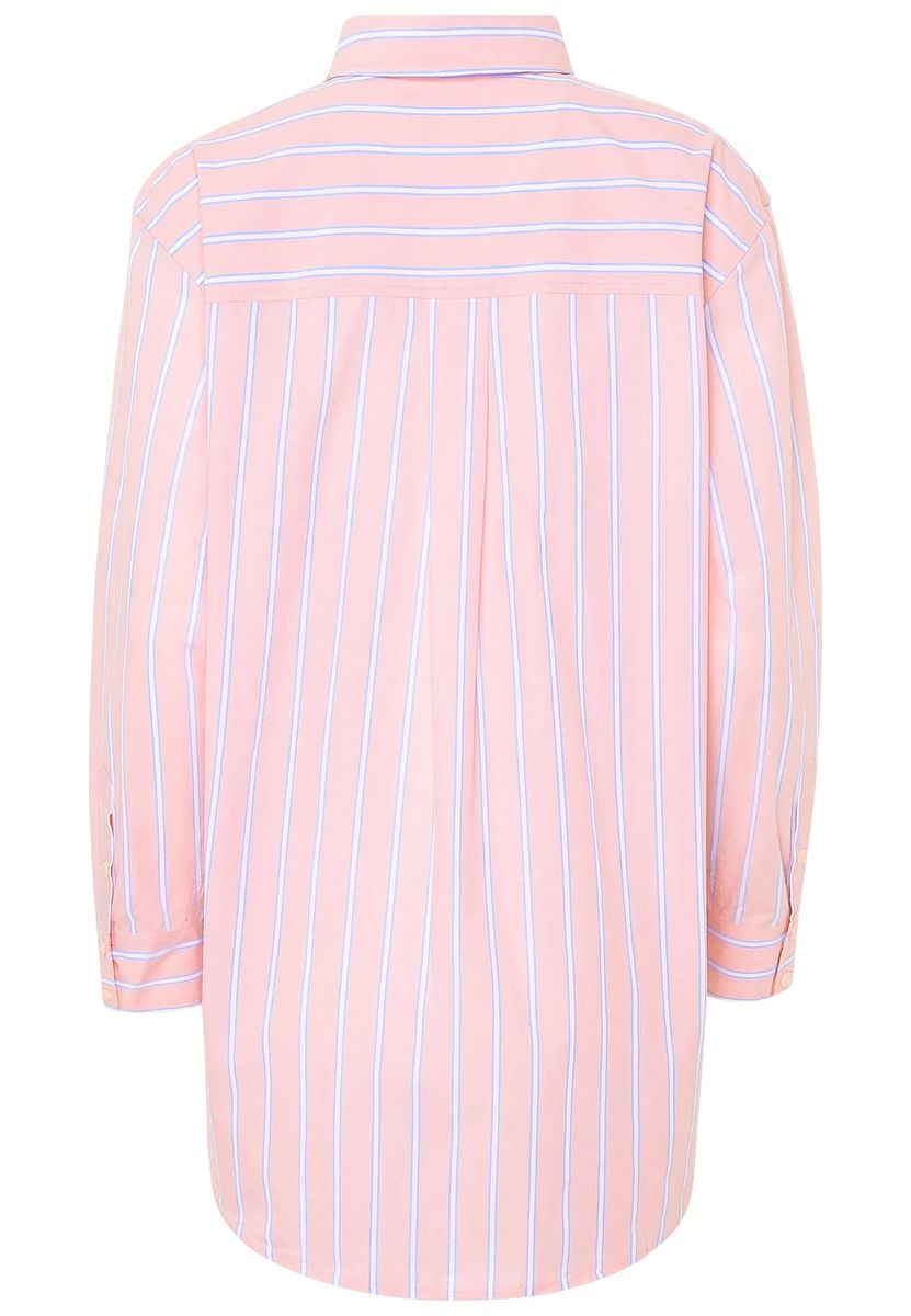 Gestreiftes Schlafshirt aus Baumwollpopeline
