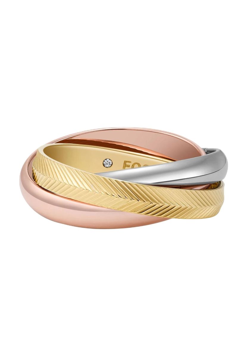 Ineinandergreifender strukturierter Tricolor Ring