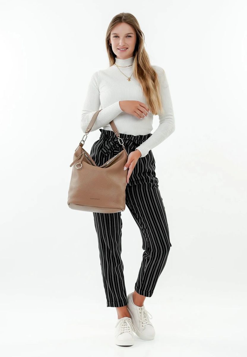 Lässige Hobo-Tasche in Narbenoptik
