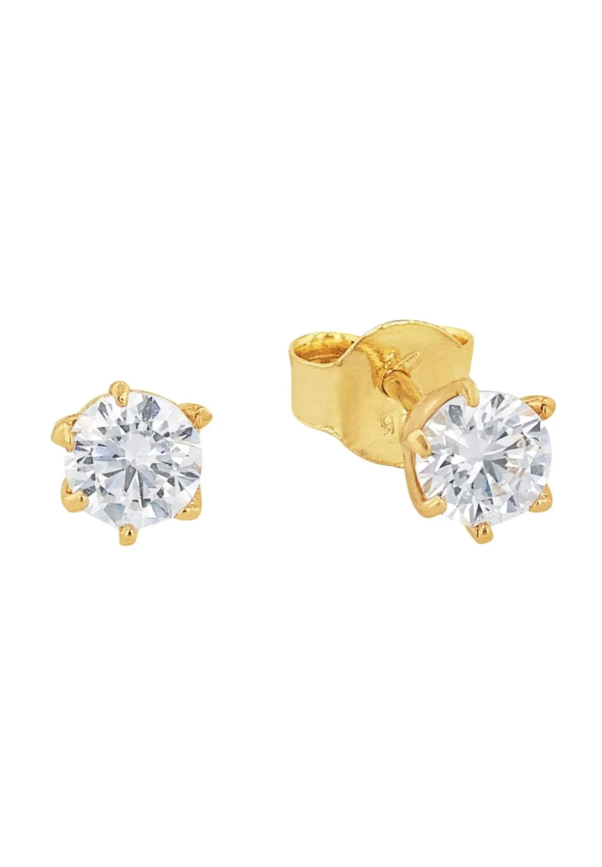 Elegante Gold-Ohrstecker mit Zirkonia