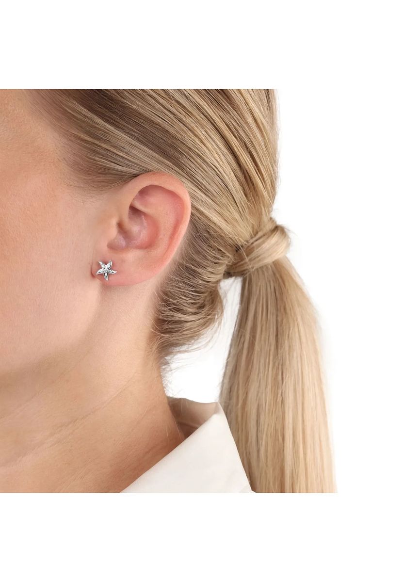 Glitzernde Seestern-Ohrstecker aus Silber