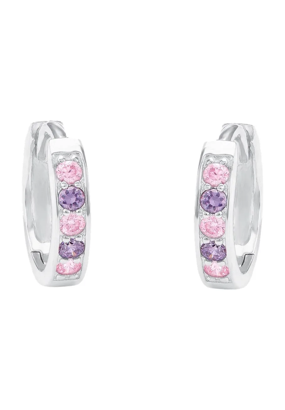 Glitzernde Sterlingsilber Huggie Ohrringe