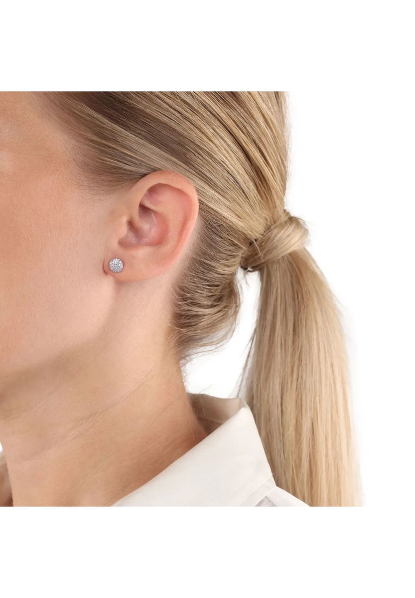 Funkelnde Runde Pave Ohrstecker