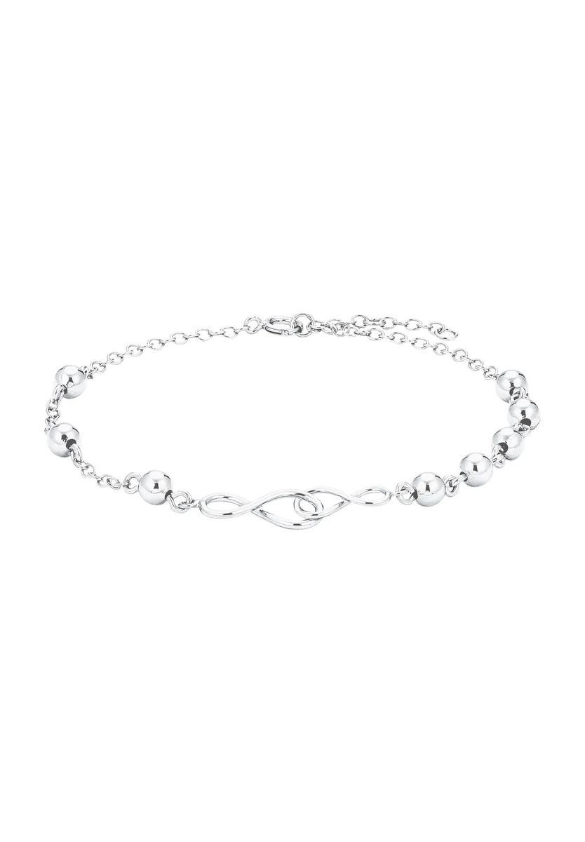 Silberarmband mit Unendlichkeitssymbol und Kugeln