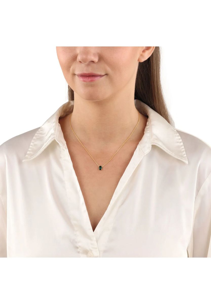 Elegante Halskette mit Smaragd-Zirkonia