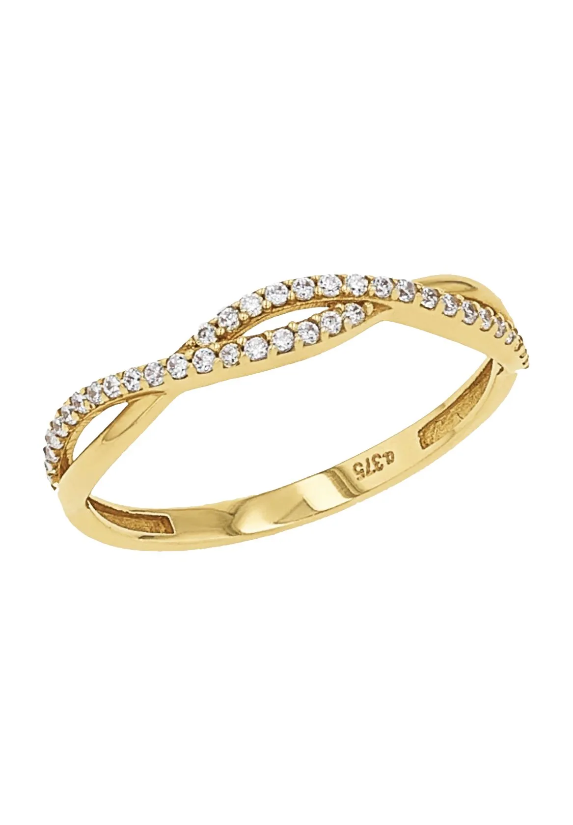 Funkelnder Ring in Wickeloptik Gold