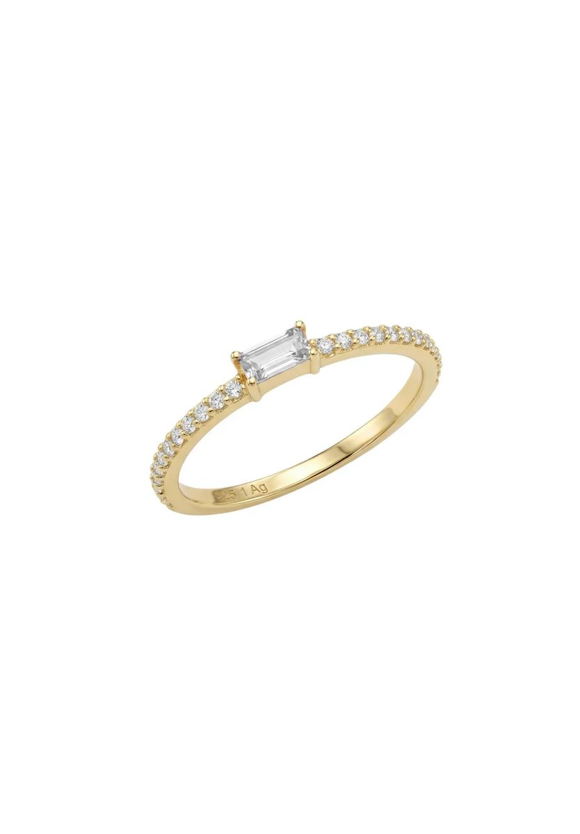 Eleganter Ring mit Baguette-Zirkonia