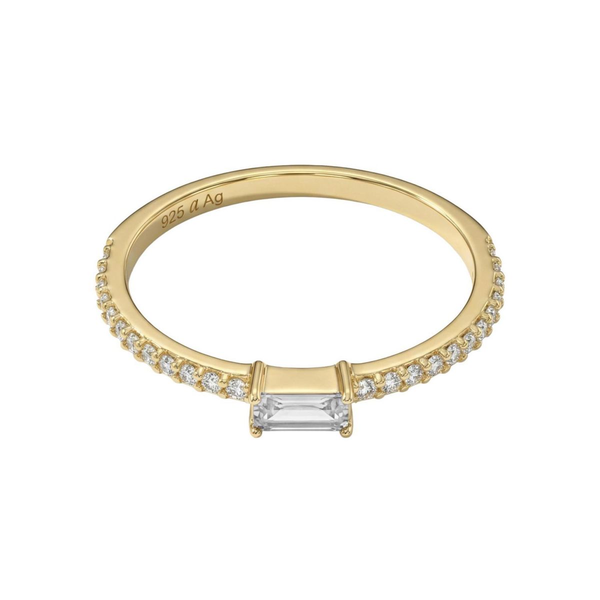 Eleganter Ring mit Baguette-Zirkonia