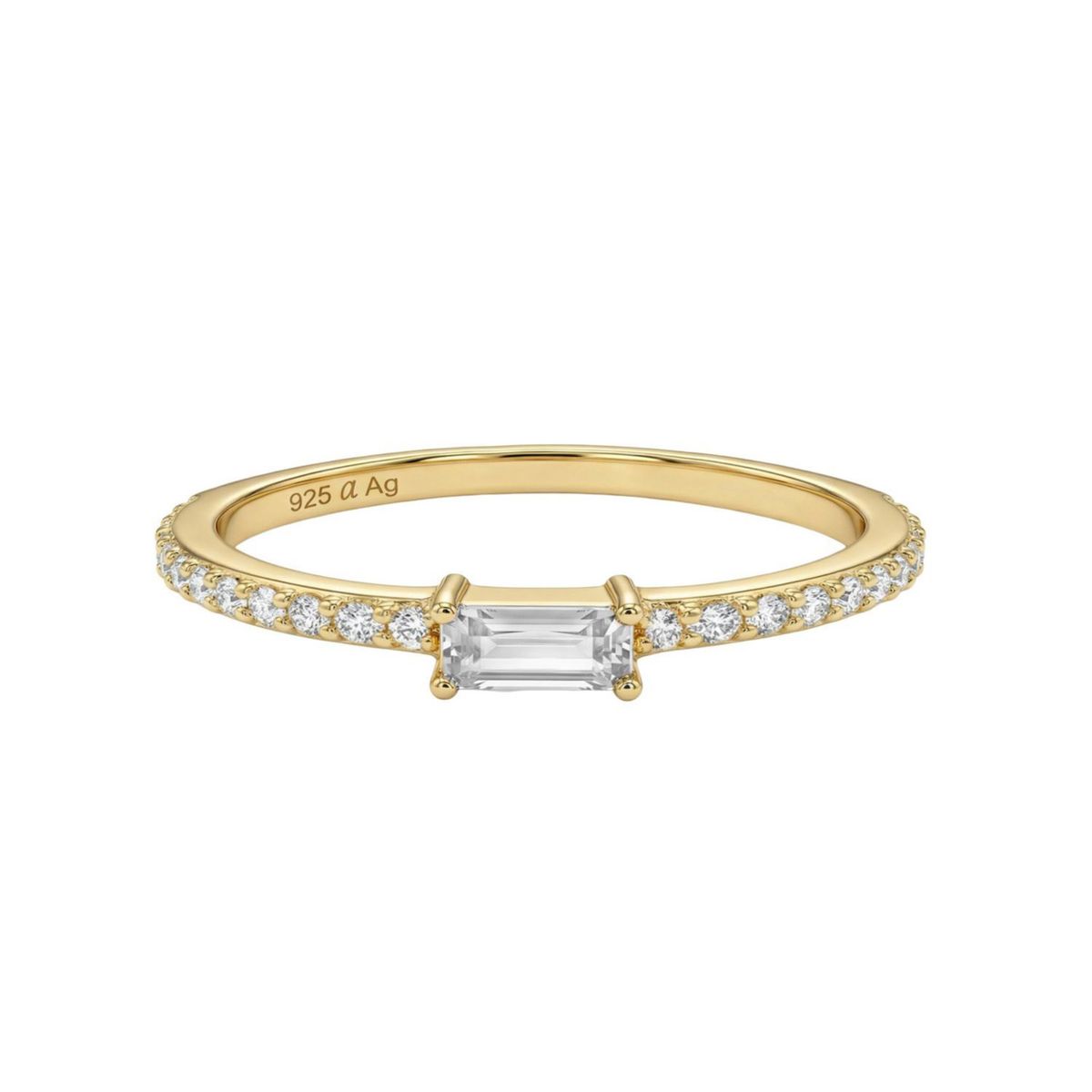 Eleganter Ring mit Baguette-Zirkonia