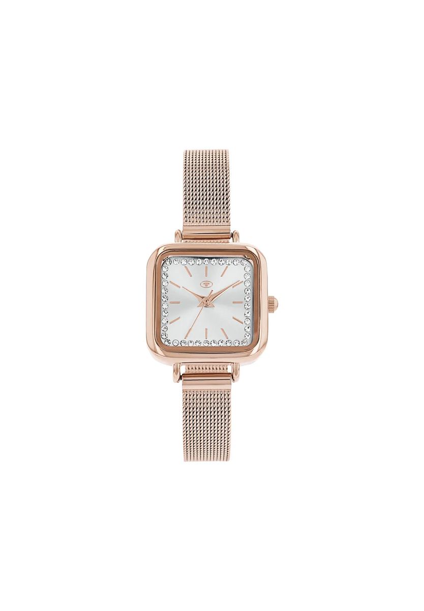 Elegante rechteckige Uhr mit Kristallbesatz