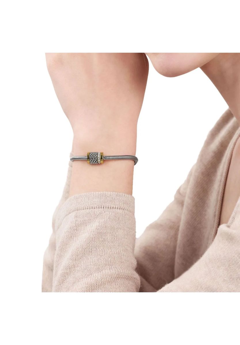 Schlangenarmband mit Bicolor-Zirkonia-Perle