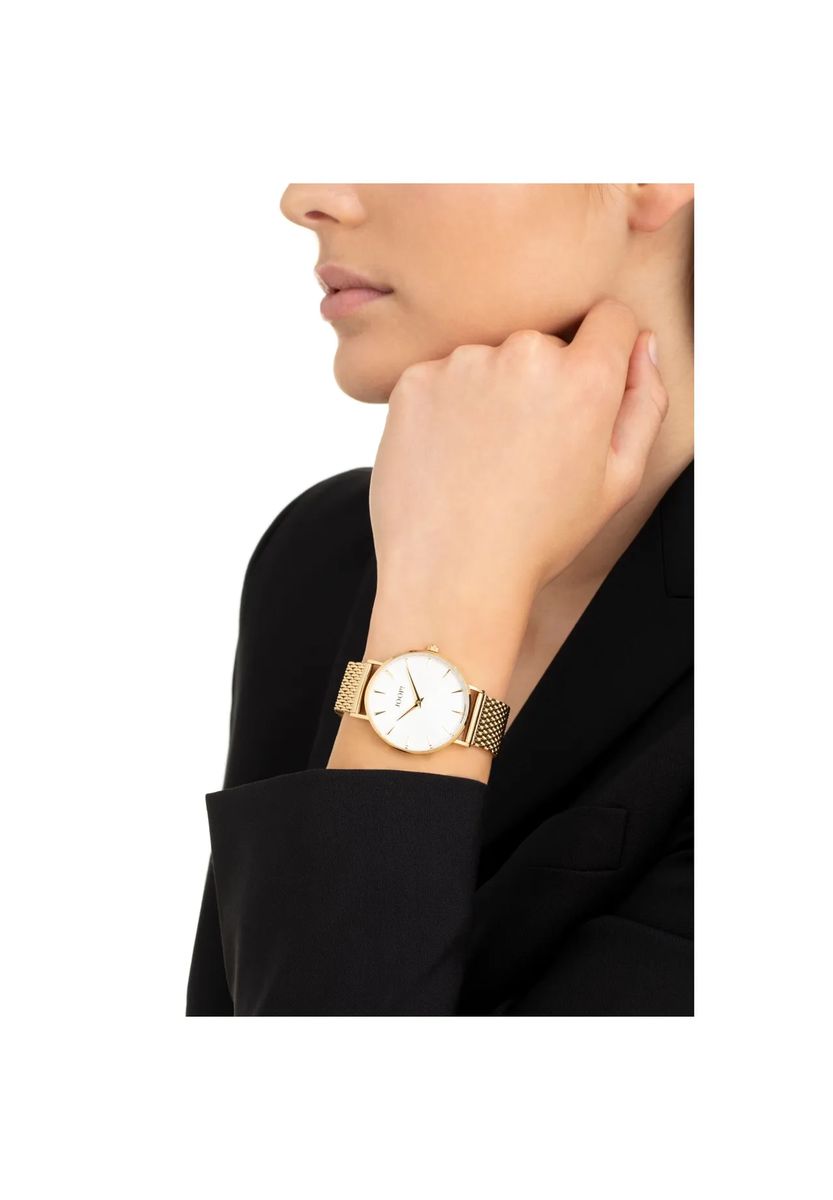 Elegante Milanaise-Uhr mit Sonnenschliff-Zifferblatt