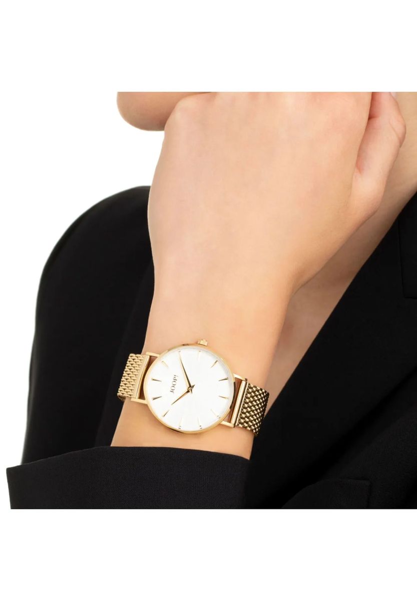 Elegante Milanaise-Uhr mit Sonnenschliff-Zifferblatt