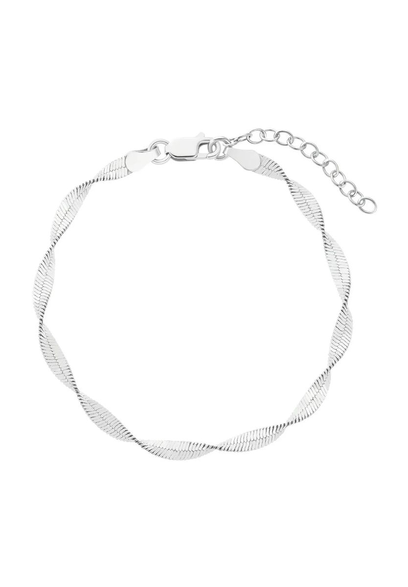 Gedrehtes Fischgräten-Armband aus Silber
