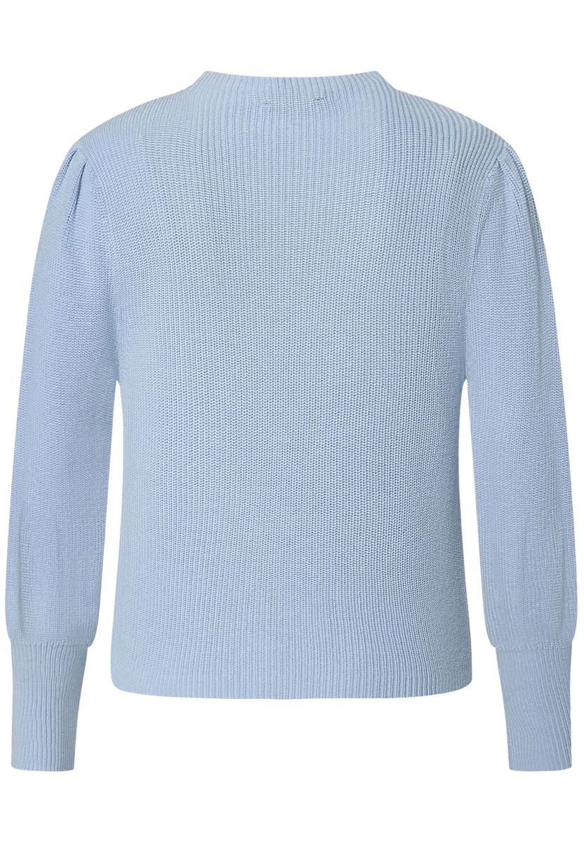 Rippenstrick-Pullover mit Ballonärmeln