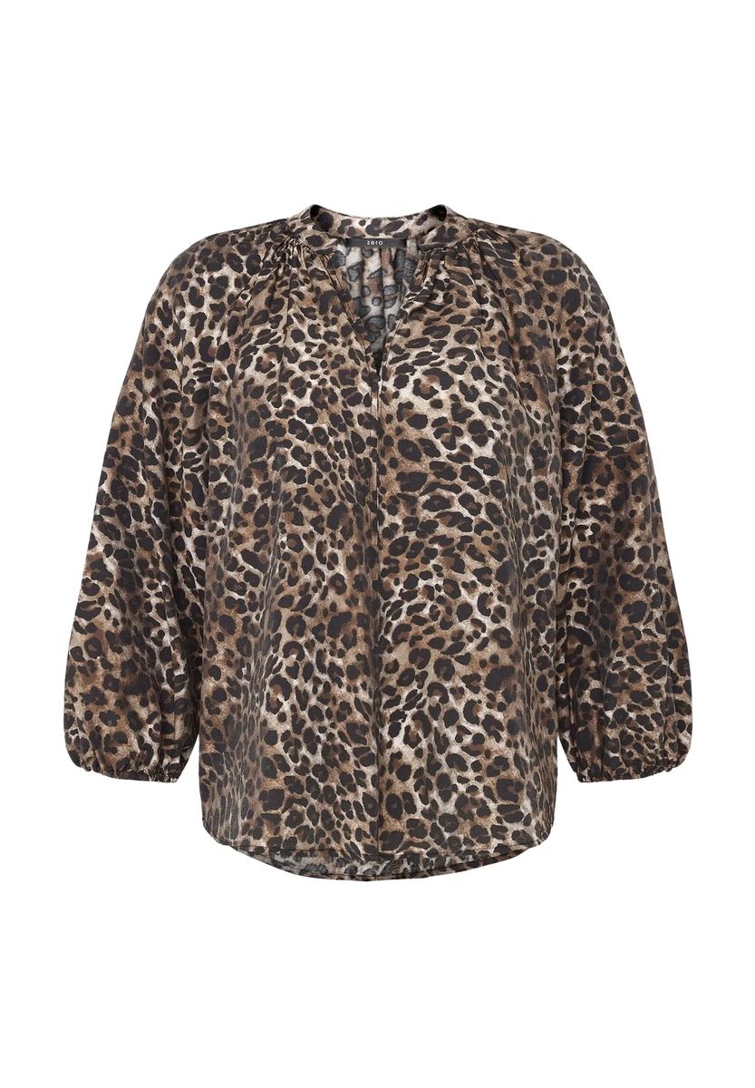 Schlupfbluse mit Leopardenmuster