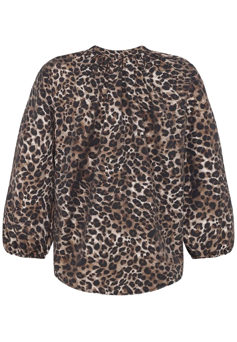 Schlupfbluse mit Leopardenmuster