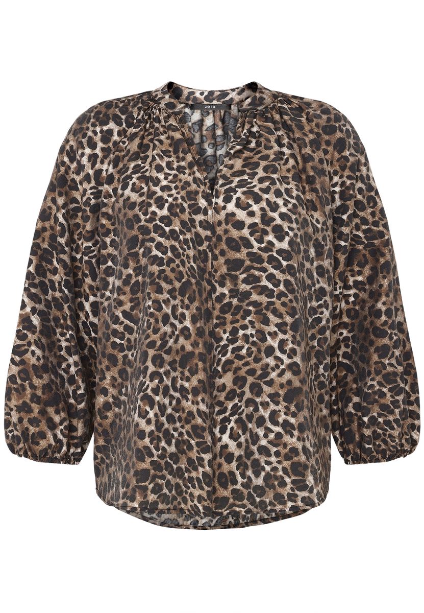 Schlupfbluse mit Leopardenmuster