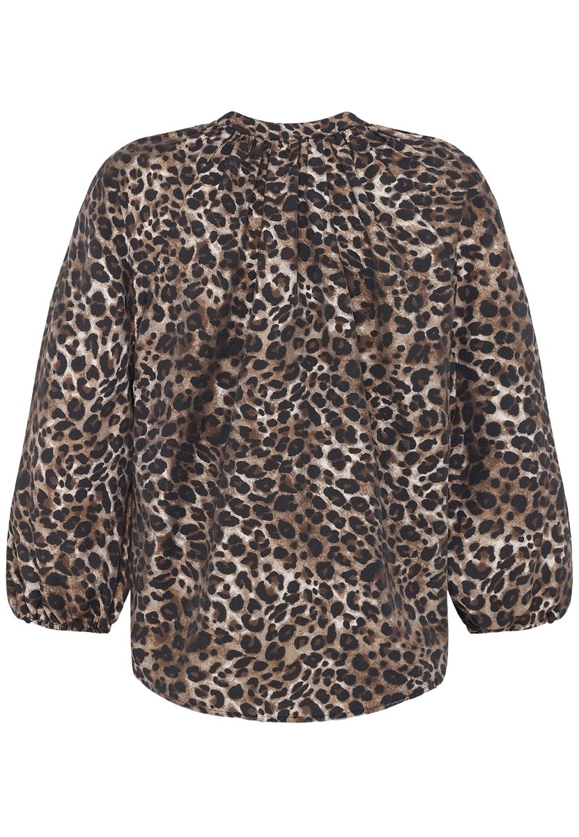 Schlupfbluse mit Leopardenmuster