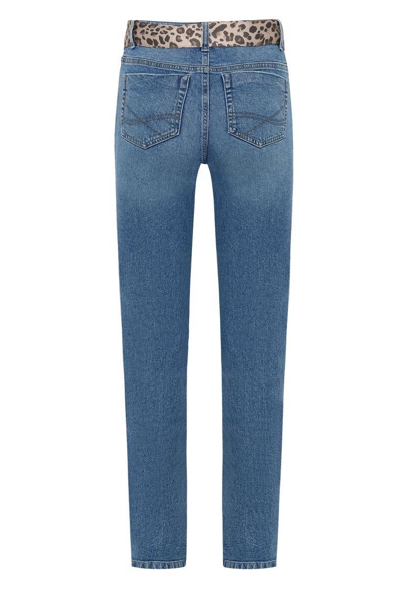 Straight-Leg-Jeans mit Tuchgürtel