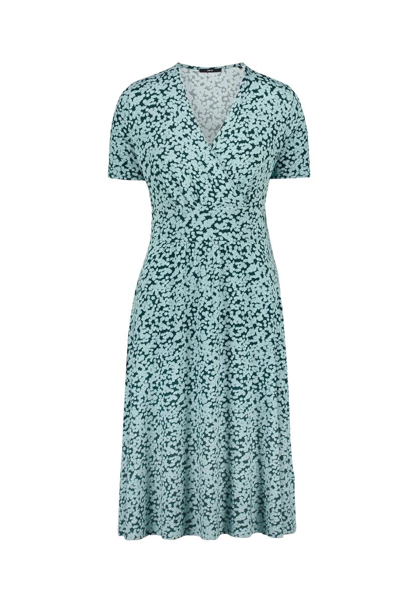 Midi-Kleid mit Wickeloptik und Blumenmuster