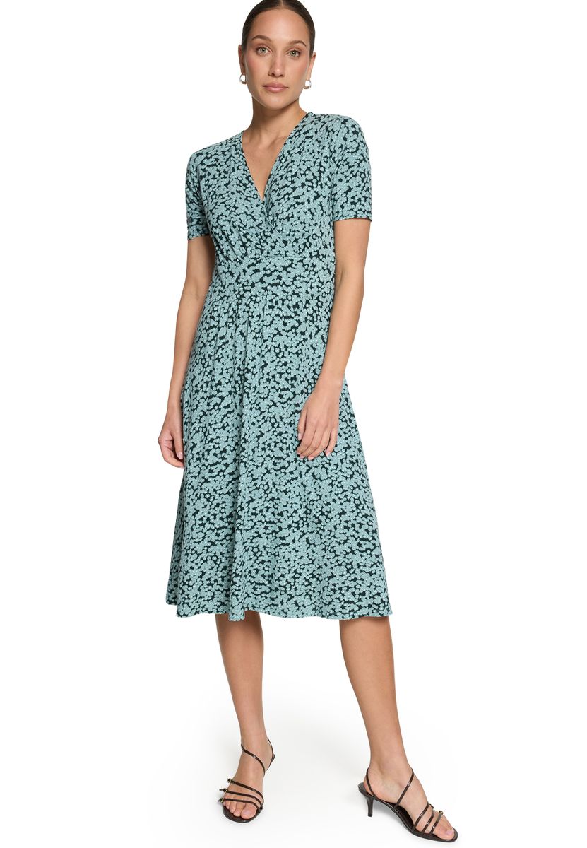 Midi-Kleid mit Wickeloptik und Blumenmuster