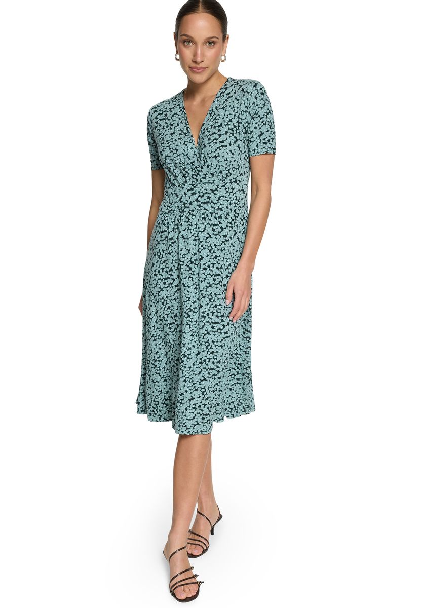 Midi-Kleid mit Wickeloptik und Blumenmuster
