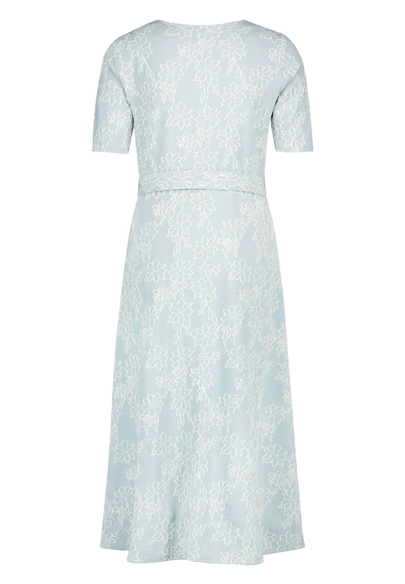 Florales Midikleid in A-Linie mit Gürtel