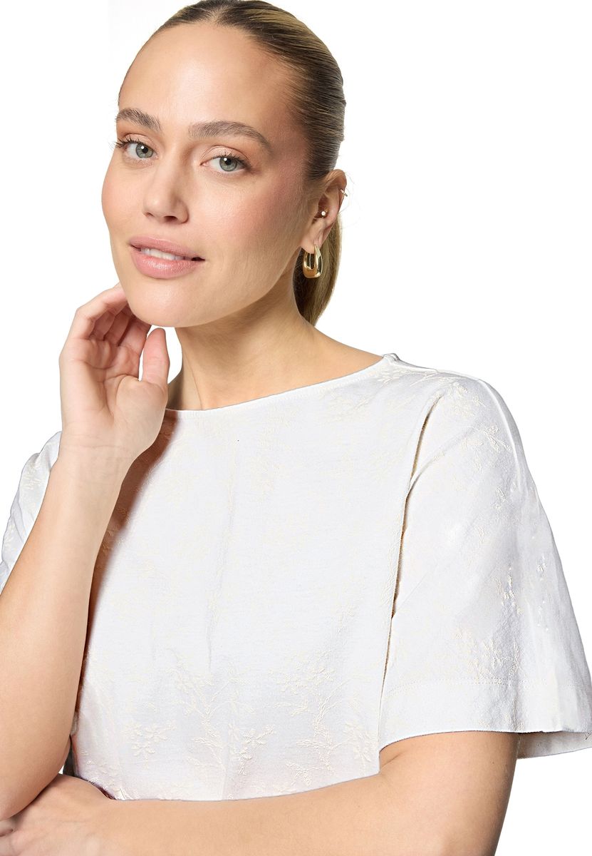 Baumwollshirt mit floraler Stickerei