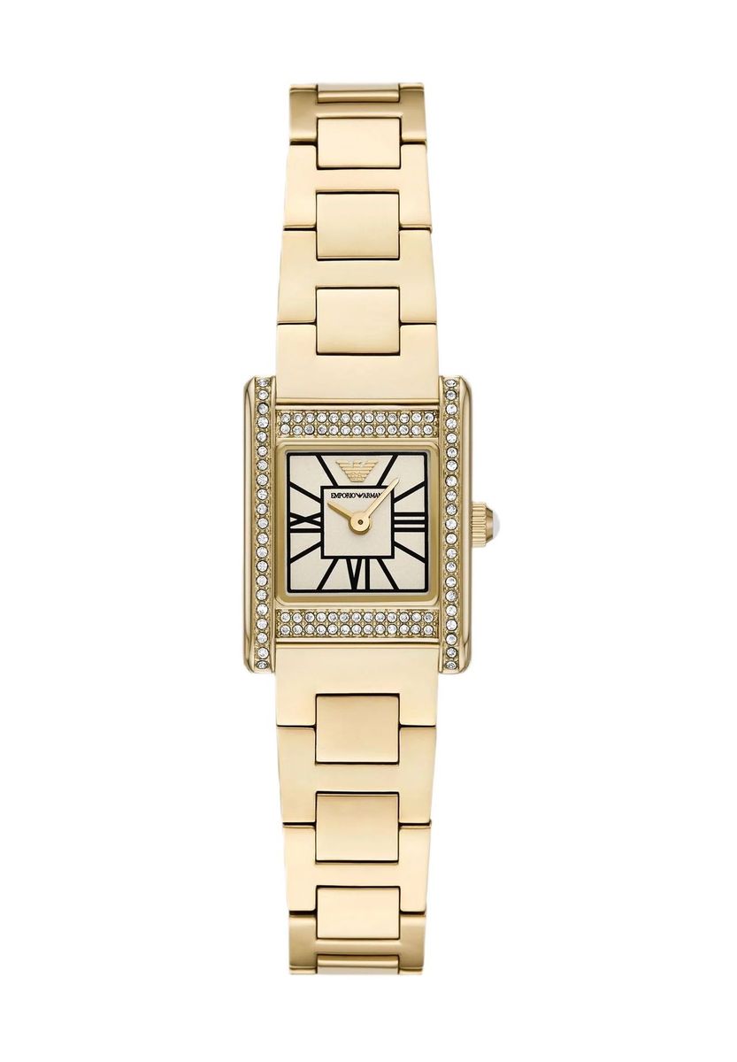 Elegante Rechteckige Uhr mit Kristalllünette