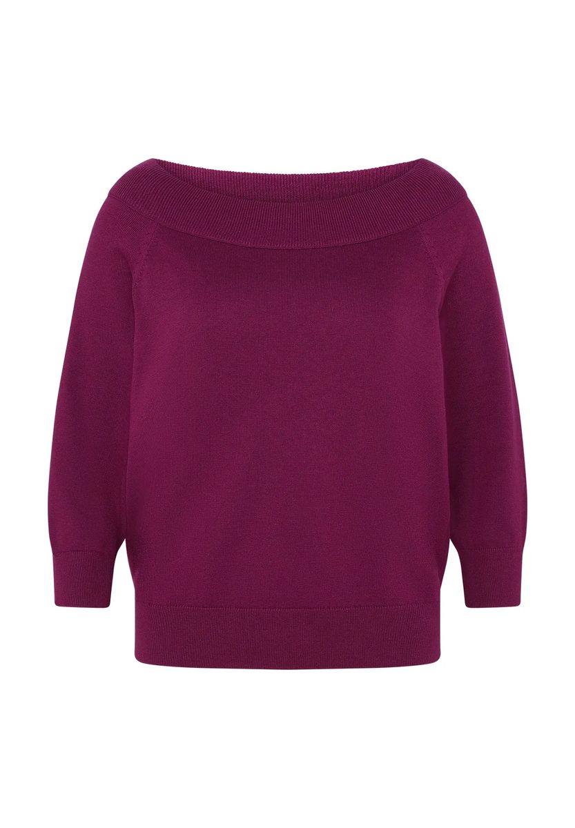 Feinstrickpullover mit Carmen-Ausschnitt