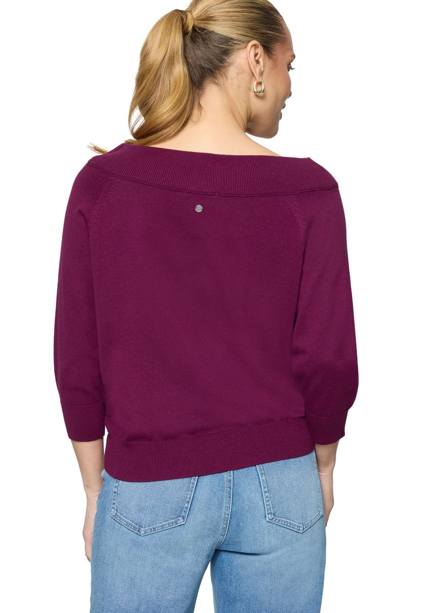 Feinstrickpullover mit Carmen-Ausschnitt
