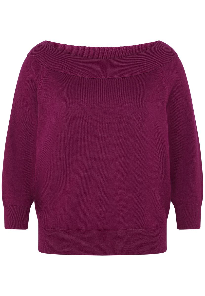 Feinstrickpullover mit Carmen-Ausschnitt