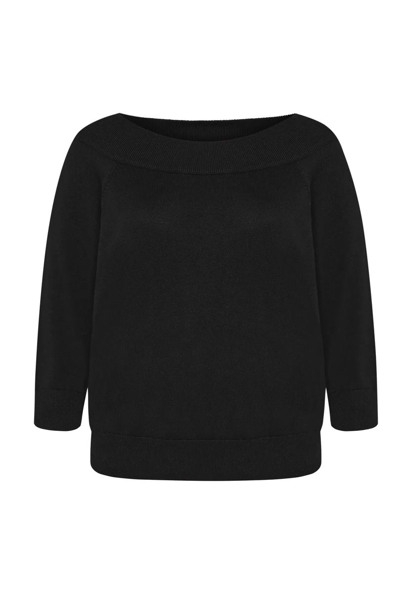 Eleganter Strickpullover mit Carmenausschnitt