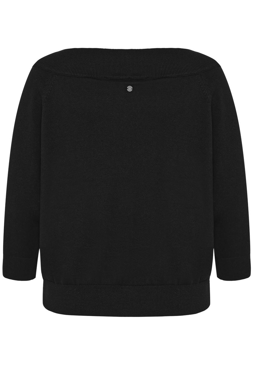 Eleganter Strickpullover mit Carmenausschnitt