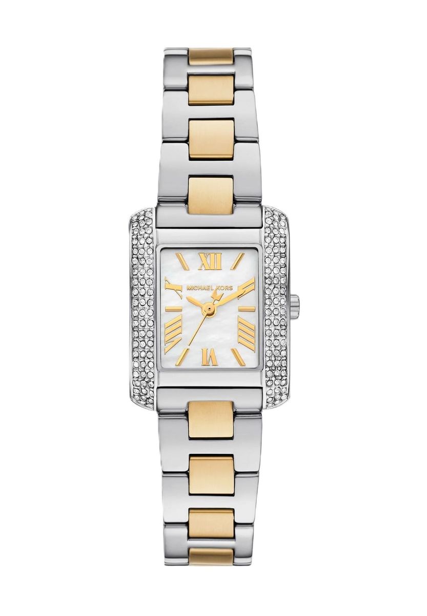 Klassische rechteckige Perlmutt-Armbanduhr
