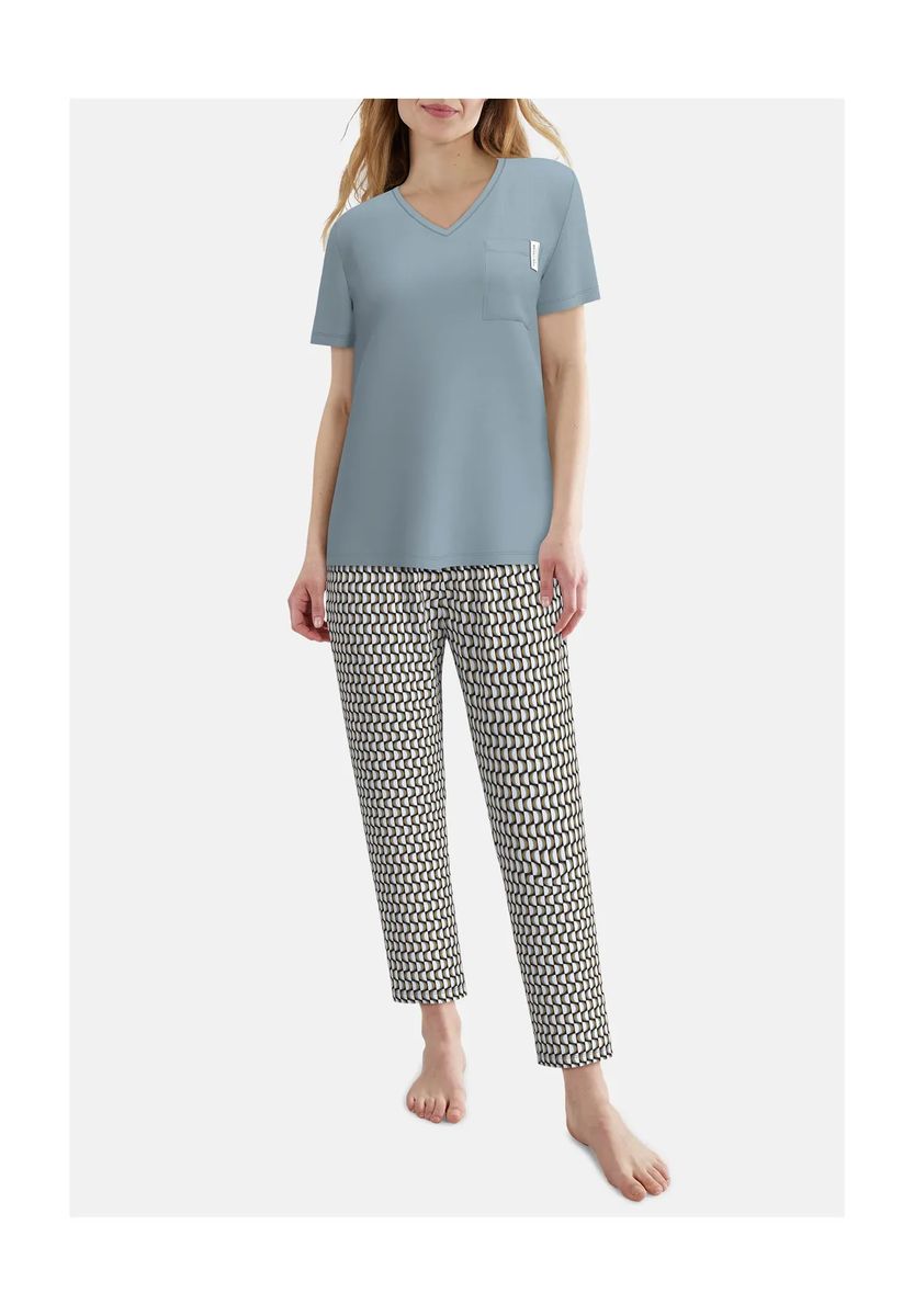 Weiches Pyjama-Set mit V-Ausschnitt