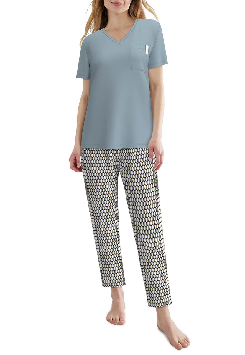 Weiches Pyjama-Set mit V-Ausschnitt