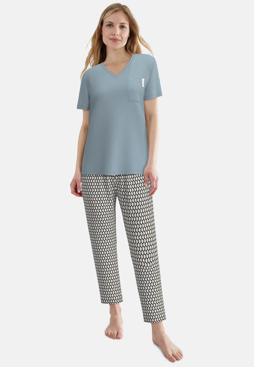 Weiches Pyjama-Set mit V-Ausschnitt