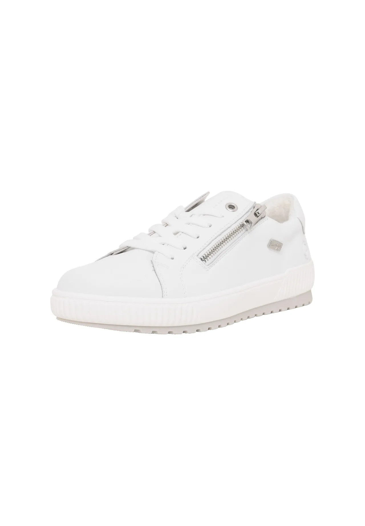 Leder Low-Top Sneaker mit Reißverschluss