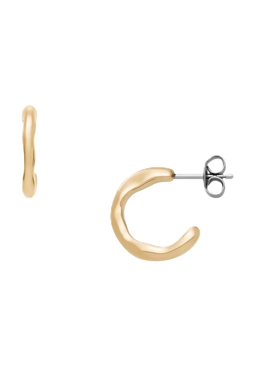 Skulpturale gewellte Creolen in Gold