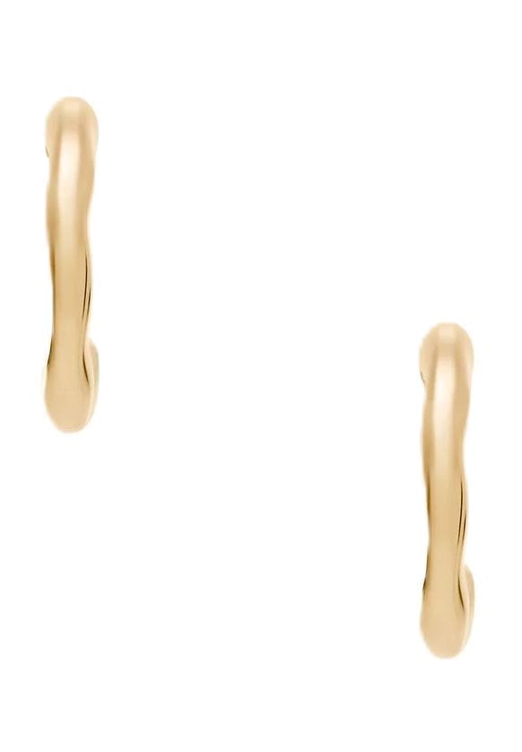 Skulpturale gewellte Creolen in Gold