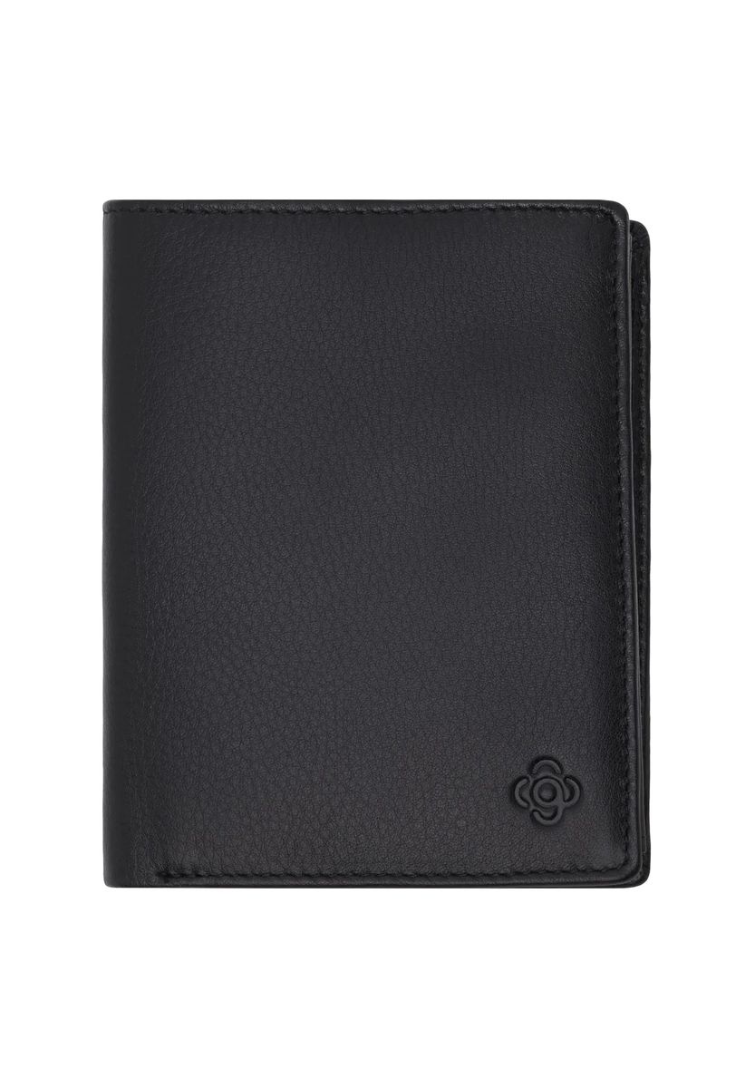 Kompakte Bifold-Börse aus genarbtem Leder