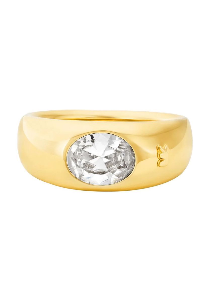 Statement-Ring mit ovalem Zirkonia